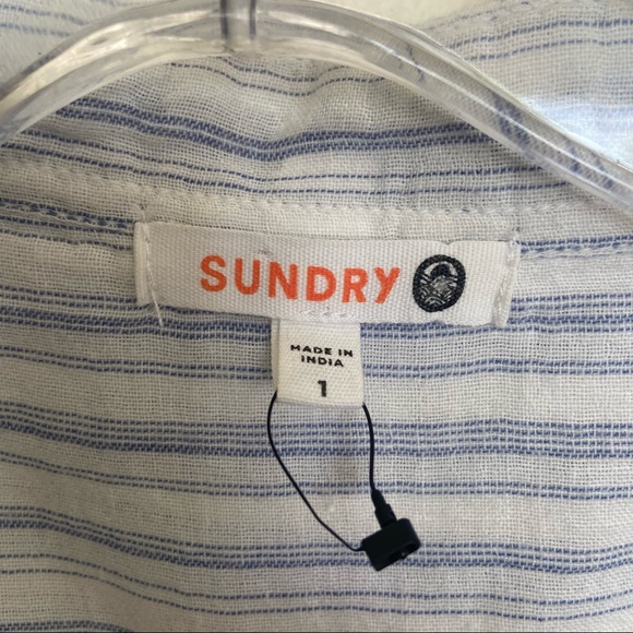 Sundry Striped Long Sleeve Button Up Cotton Shirt - Picture 10 of 13